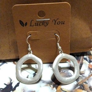 Cute dangle earrings silvertone